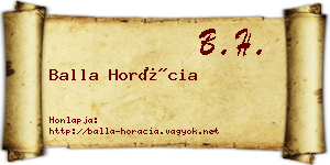 Balla Horácia névjegykártya